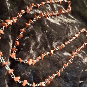 Vintage Fire Agate Stone Necklace.
